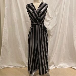 Ava and Viv Black Striped Jumpsuit